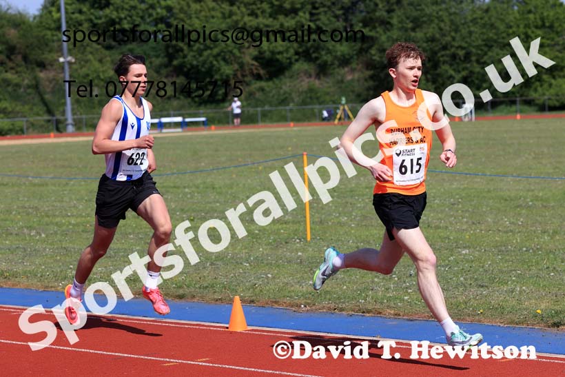 Mens under-20s 800 metres 2025 North Eastern Track and Field Champs., Shildon, County Durham. Photo: David T. Hewitson/Sports for All Pics